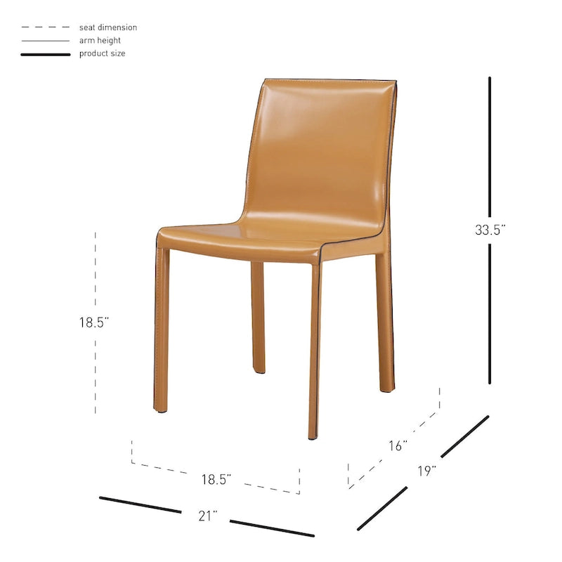 Sedia da pranzo in pelle riciclata, vari colori, set da 2