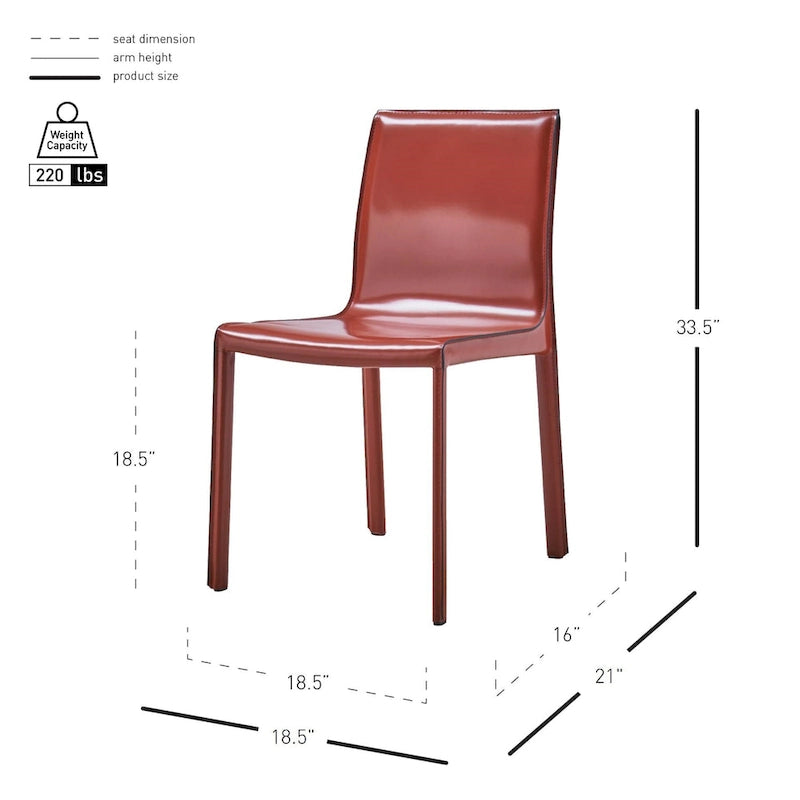 Sedia da pranzo in pelle riciclata, vari colori, set da 2