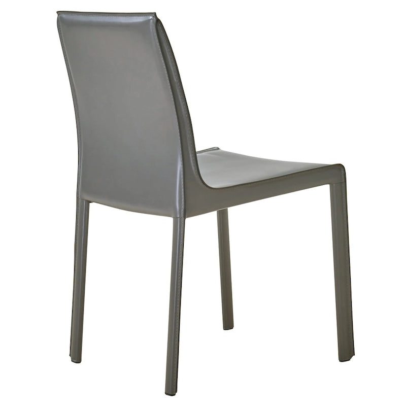 Sedia da pranzo in pelle riciclata, vari colori, set da 2