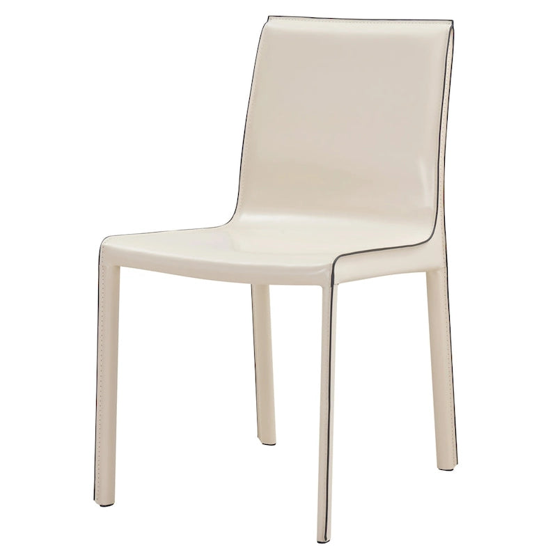 Sedia da pranzo in pelle riciclata, vari colori, set da 2