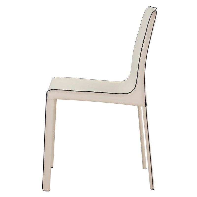 Sedia da pranzo in pelle riciclata, vari colori, set da 2