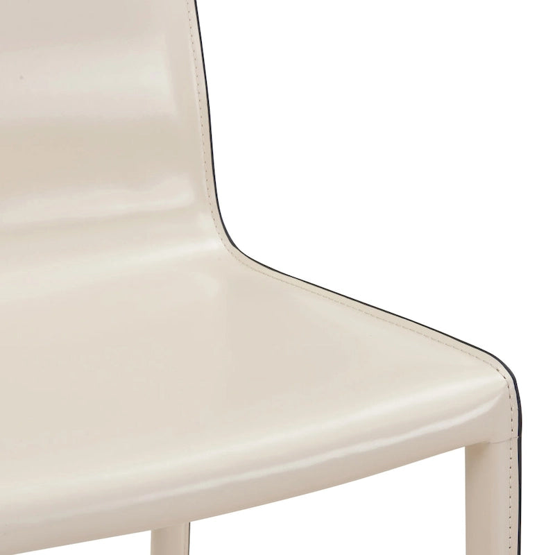 Sedia da pranzo in pelle riciclata, vari colori, set da 2