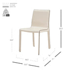 Sedia da pranzo in pelle riciclata, vari colori, set da 2