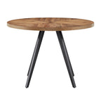 Tavolo da pranzo rotondo Oak Top Iron Grey, Mid-Century, da 2-4 posti a sedere