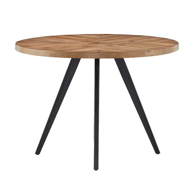 Tavolo da pranzo rotondo Oak Top Iron Grey, Mid-Century, da 2-4 posti a sedere