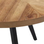 Tavolo da pranzo rotondo Oak Top Iron Grey, Mid-Century, da 2-4 posti a sedere
