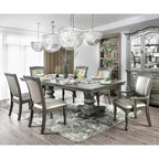 Sedie da pranzo Tima tradizionali in similpelle grigia (set da 2) di Furniture of America
