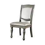 Sedie da pranzo Tima tradizionali in similpelle grigia (set da 2) di Furniture of America