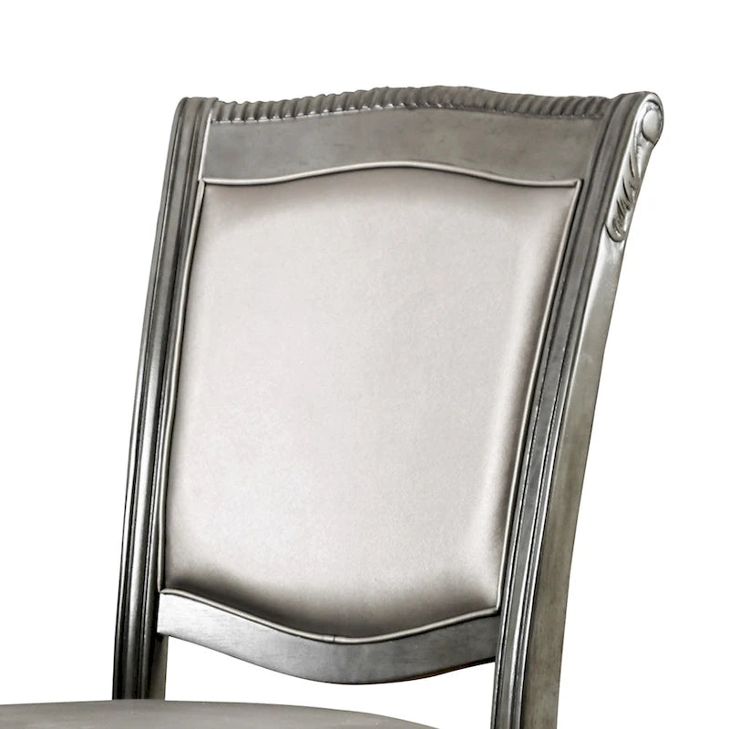 Sedie da pranzo Tima tradizionali in similpelle grigia (set da 2) di Furniture of America