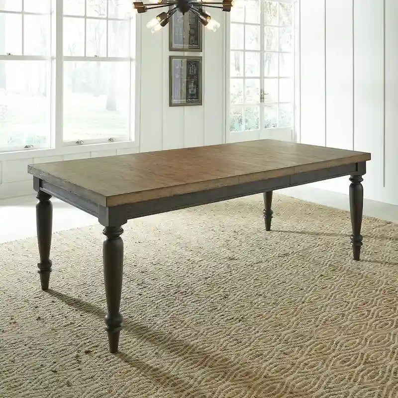 Harvest Home Chalkboard Rectangular Leg Table - Black
