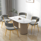 Sedie da pranzo in velluto, stile metà secolo, set da 4