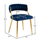 Sedie da pranzo in velluto, stile metà secolo, set da 4