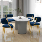 Sedie da pranzo in velluto, stile metà secolo, set da 4