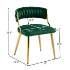Sedie da pranzo in velluto, stile metà secolo, set da 4
