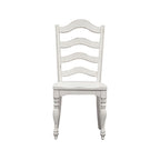 Sedia laterale Antique White Ladder Back, set da 2