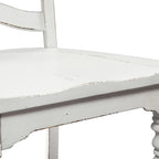 Sedia laterale Antique White Ladder Back, set da 2