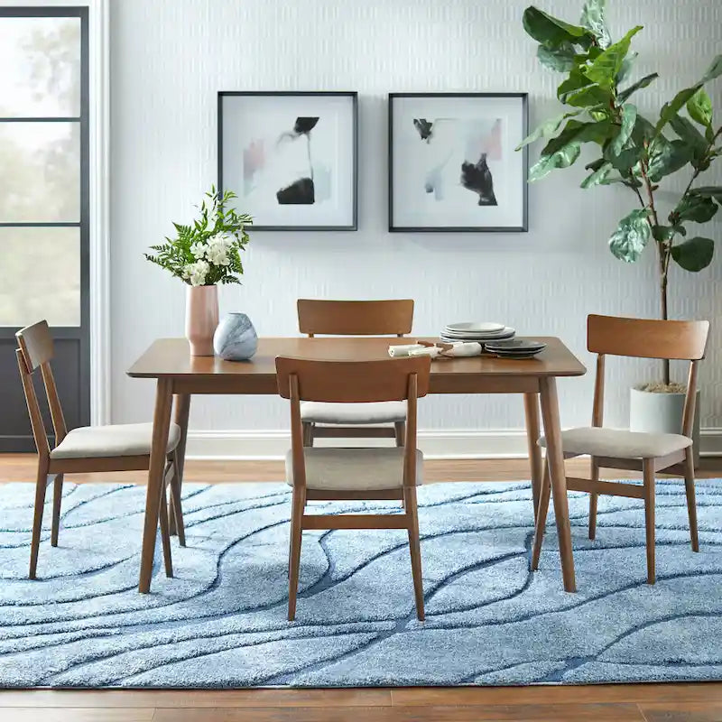 Tavolo da pranzo – Noce / Grigio / Nero, 6 posti a sedere