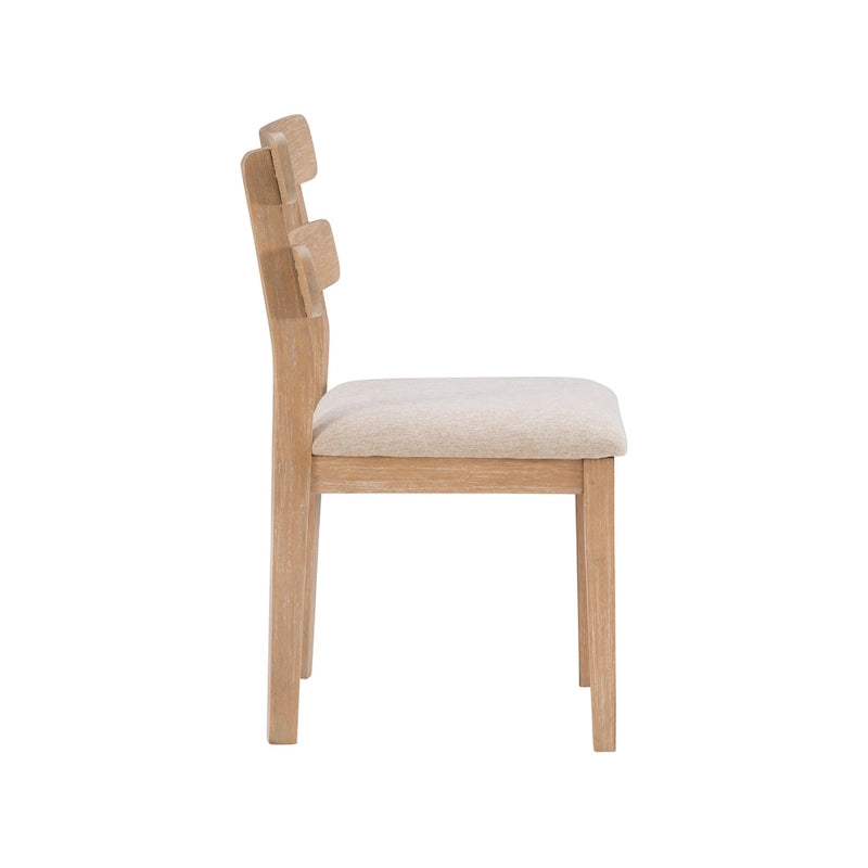 Sedia da pranzo Natural/Black Ladder Back, set da 2