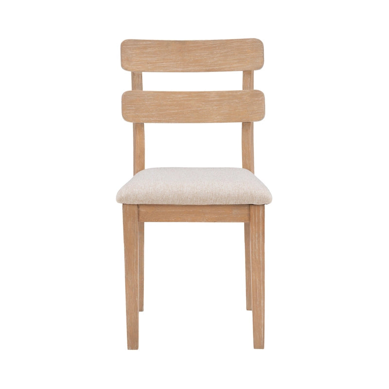 Sedia da pranzo Natural/Black Ladder Back, set da 2