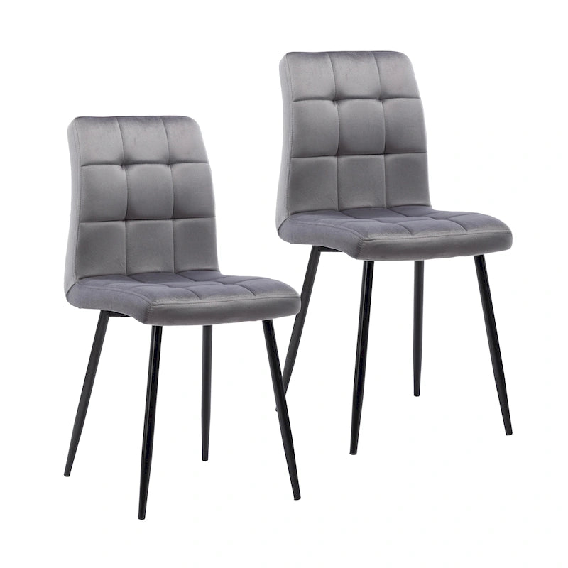 Sedia da pranzo in velluto, stile metà secolo, set da 2 – Rosa / Nero / Verde / Grigio / Blu