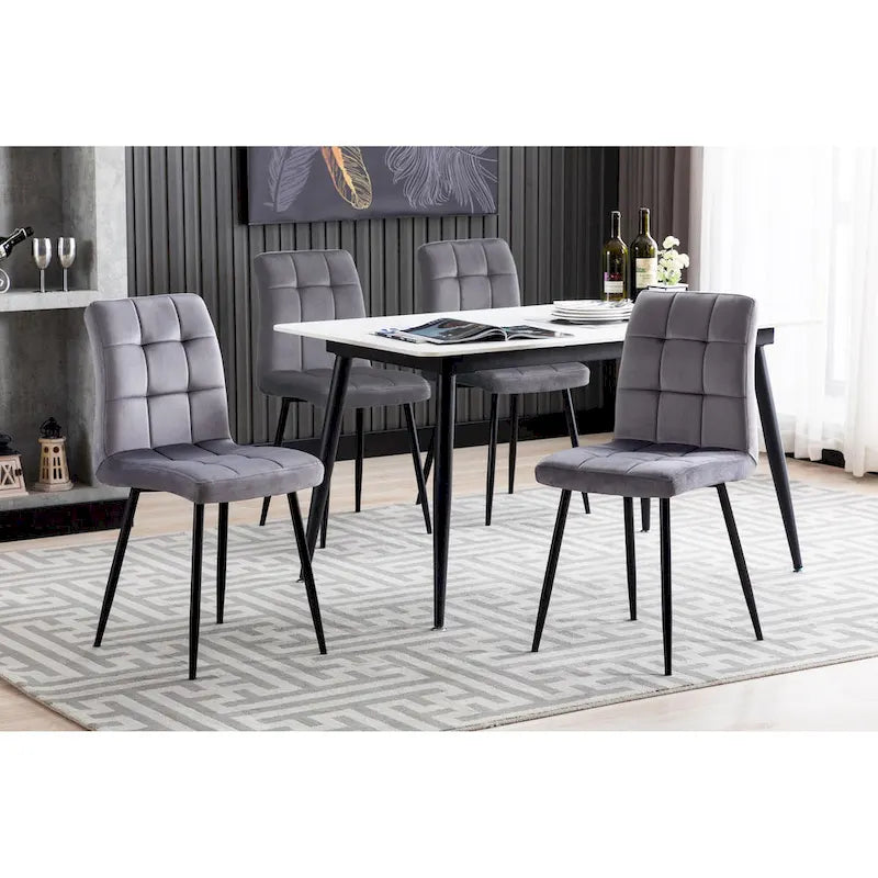 Sedia da pranzo in velluto, stile metà secolo, set da 2 – Rosa / Nero / Verde / Grigio / Blu