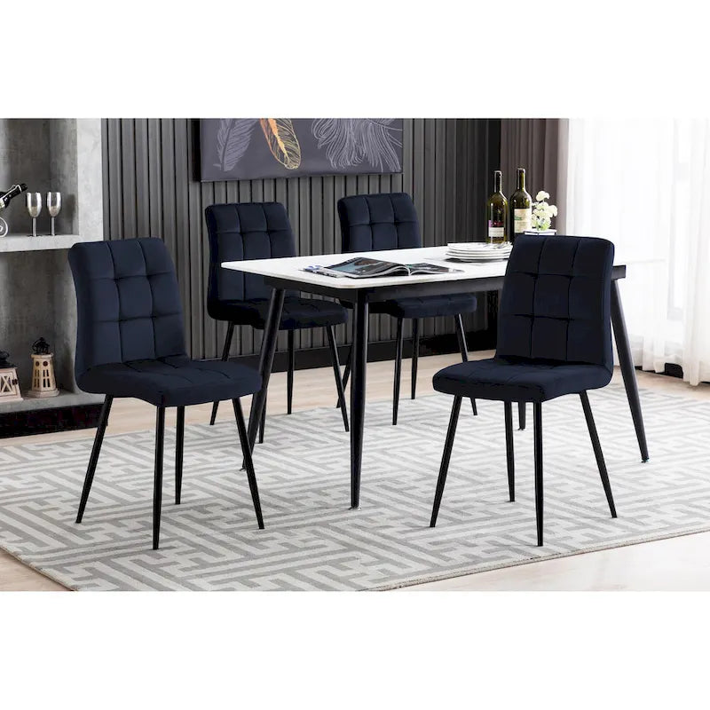 Sedia da pranzo in velluto, stile metà secolo, set da 2 – Rosa / Nero / Verde / Grigio / Blu