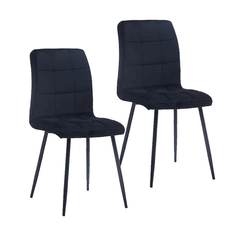 Sedia da pranzo in velluto, stile metà secolo, set da 2 – Rosa / Nero / Verde / Grigio / Blu