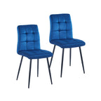 Sedia da pranzo in velluto, stile metà secolo, set da 2 – Rosa / Nero / Verde / Grigio / Blu