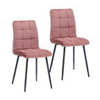 Sedia da pranzo in velluto, stile metà secolo, set da 2 – Rosa / Nero / Verde / Grigio / Blu