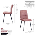 Sedia da pranzo in velluto, stile metà secolo, set da 2 – Rosa / Nero / Verde / Grigio / Blu