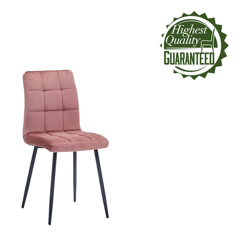 Sedia da pranzo in velluto, stile metà secolo, set da 2 – Rosa / Nero / Verde / Grigio / Blu