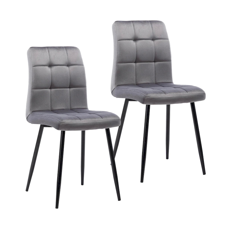 Sedia da pranzo in velluto, stile metà secolo, set da 2 – Rosa / Nero / Verde / Grigio / Blu