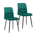 Sedia da pranzo in velluto, stile metà secolo, set da 2 – Rosa / Nero / Verde / Grigio / Blu