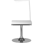 Sedia da pranzo girevole in pelle sintetica bianca/nera, base cromata, set da 2