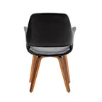 Sedia da pranzo in pelle PU, gambe in legno curvato, set da 2 – Blu / Verde / Bianco / Nero