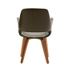 Sedia da pranzo in pelle PU, gambe in legno curvato, set da 2 – Blu / Verde / Bianco / Nero