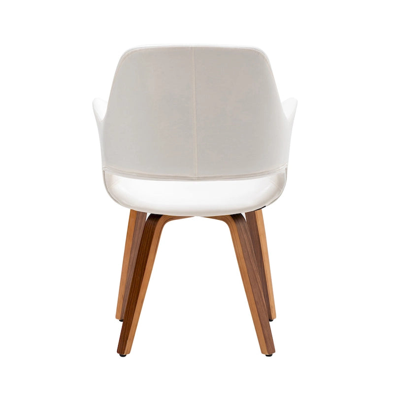 Sedia da pranzo in pelle PU, gambe in legno curvato, set da 2 – Blu / Verde / Bianco / Nero