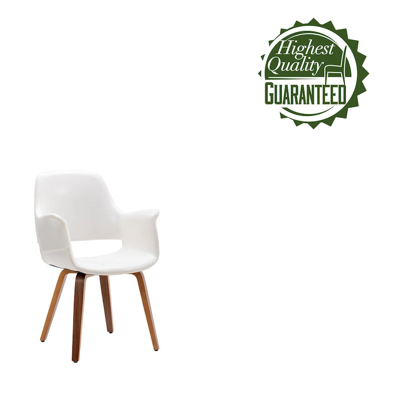 Sedia da pranzo in pelle PU, gambe in legno curvato, set da 2 – Blu / Verde / Bianco / Nero