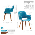 Sedia da pranzo in pelle PU, gambe in legno curvato, set da 2 – Blu / Verde / Bianco / Nero