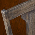 Sedie da pranzo in stile rustico, set da 2 – Grigio Invecchiato / Marrone Rustico / Legno Patinato