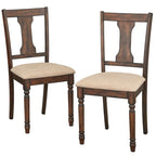 Sedie da pranzo in stile rustico, set da 2 – Grigio Invecchiato / Marrone Rustico / Legno Patinato