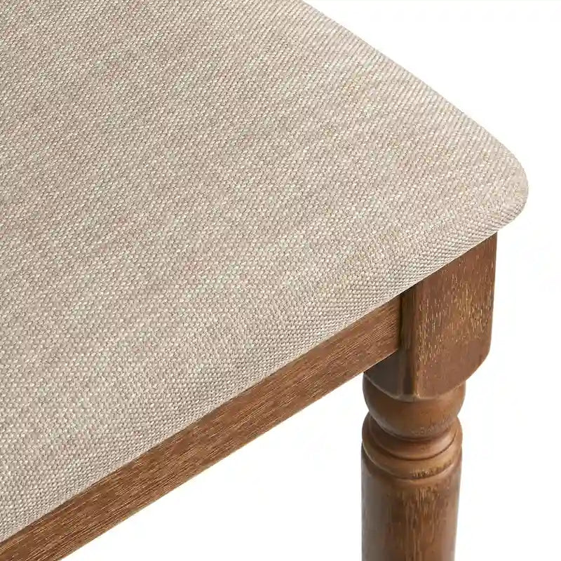 Sedie da pranzo in stile rustico, set da 2 – Grigio Invecchiato / Marrone Rustico / Legno Patinato