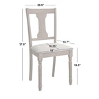 Sedie da pranzo in stile rustico, set da 2 – Grigio Invecchiato / Marrone Rustico / Legno Patinato