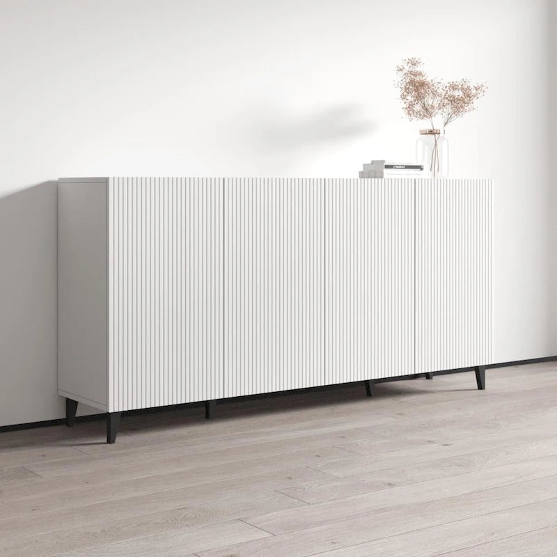 Credenza a 4 ante opaca Nera / Bianca / Rovere