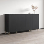 Credenza a 4 ante opaca Nera / Bianca / Rovere