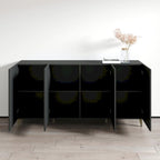 Credenza a 4 ante opaca Nera / Bianca / Rovere