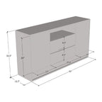 Madia moderna in Rovere Bianco/Nero, 2 Ante, 160 cm