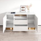 Madia moderna in Rovere Bianco/Nero, 2 Ante, 160 cm