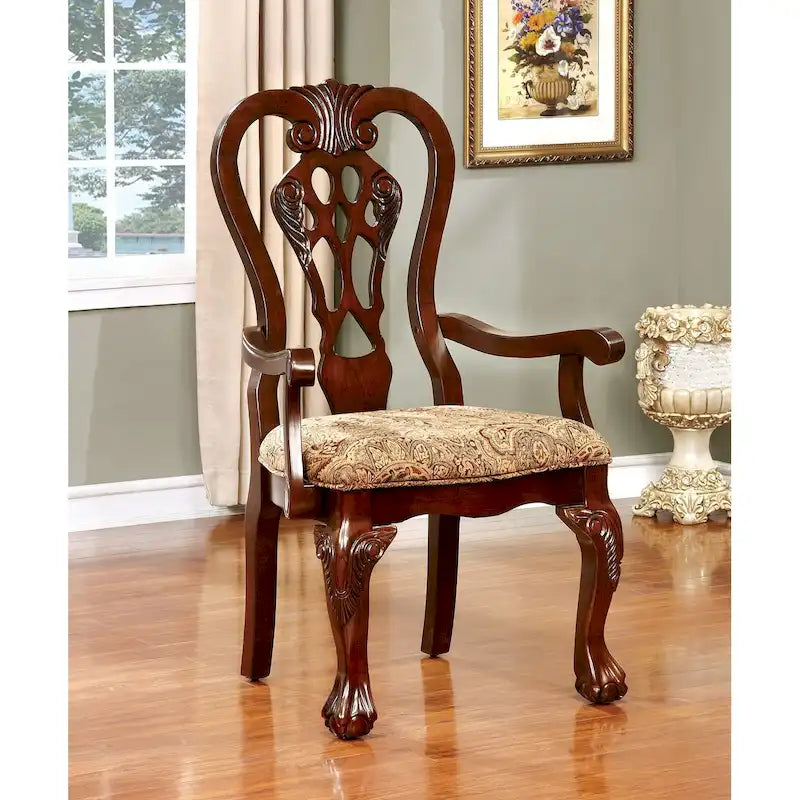 Poltrona in tessuto tradizionale Cherry Brown, set da 2