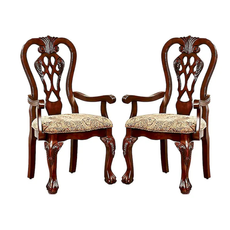Poltrona in tessuto tradizionale Cherry Brown, set da 2